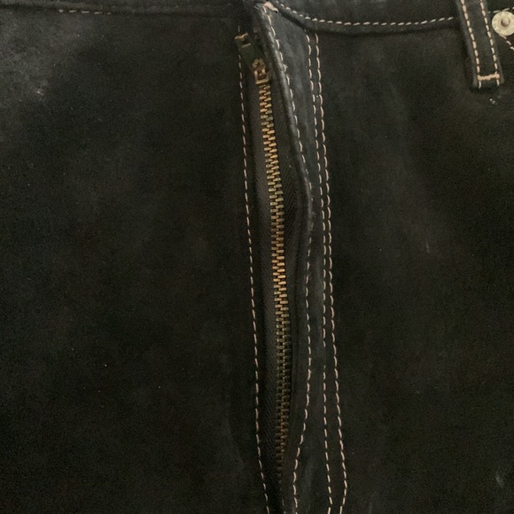 Black Genuine Suede Maxi Skirt Washable - Picture 6 of 8